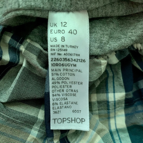 TOPSHOP size 8 sleeveless plaid mini dress - Picture 8 of 12